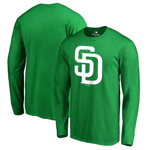 Men's San Diego Padres Fanatics Branded Kelly Green St. Patrick's Day White Logo Long Sleeve T-Shirt,We sell and wholesale Men's San Diego Padres Fanatics Branded Kelly Green St. Patrick's Day White Logo Long Sleeve T-Shirt on line form chian!